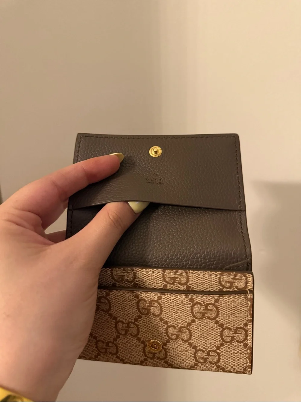 Gucci Brown Leather Continental Wallet with Gold GG Emblem